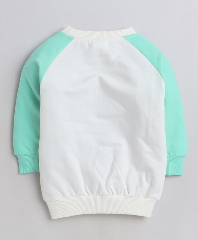 Adorable Girls Off‑White Sweatshirt – Cotton, Full Sleeves, Motivational Quote (Party & Winter Wear)