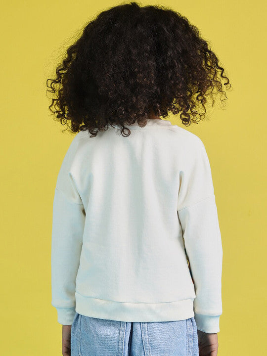 Simple Offwhite Cotton Full-Sleeve Sweatshirt