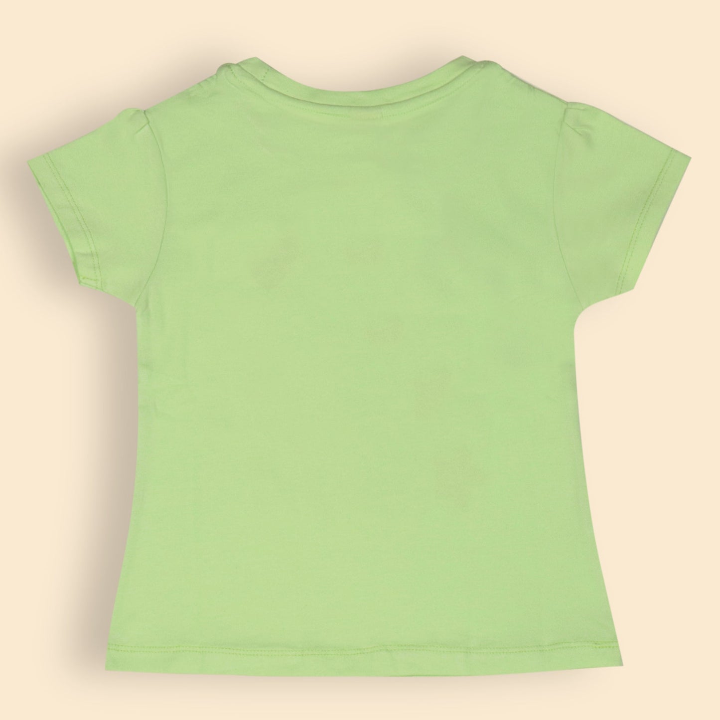 OlioKids Girls’ Soft Cotton Top – Mint Cap Sleeve, Family Love, Heart & Floral Print, Essentials for Happy Play