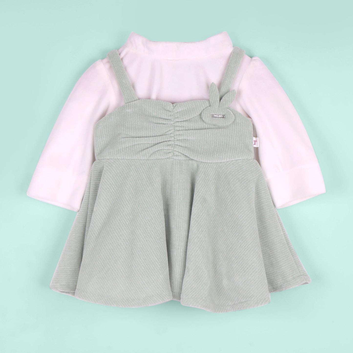 Just Tots Girls’ Partywear – Mint Velvet Applique Winter Dress