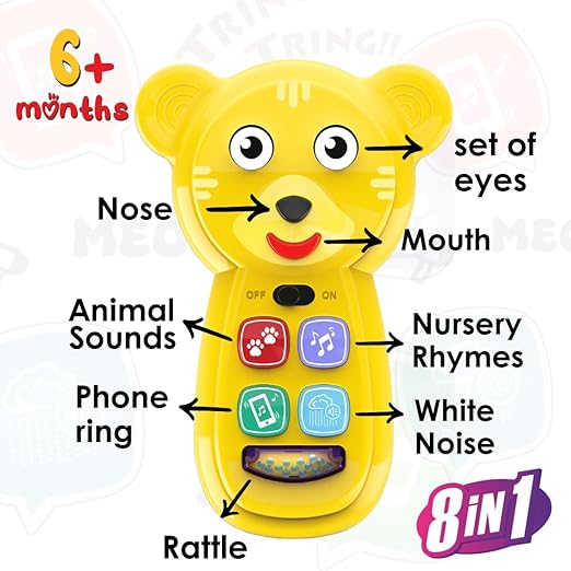 Smart Teddy Musical Toy – 8-in-1 Interactive Learning Toy for Babies & Toddlers (6 Months+)