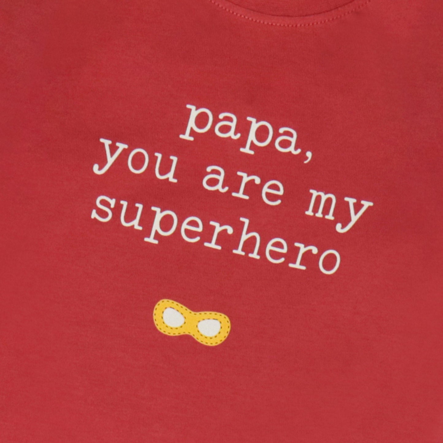 Ollypop Boys Coral Red Dad is My Superhero Cotton Full Sleeve T-shirt