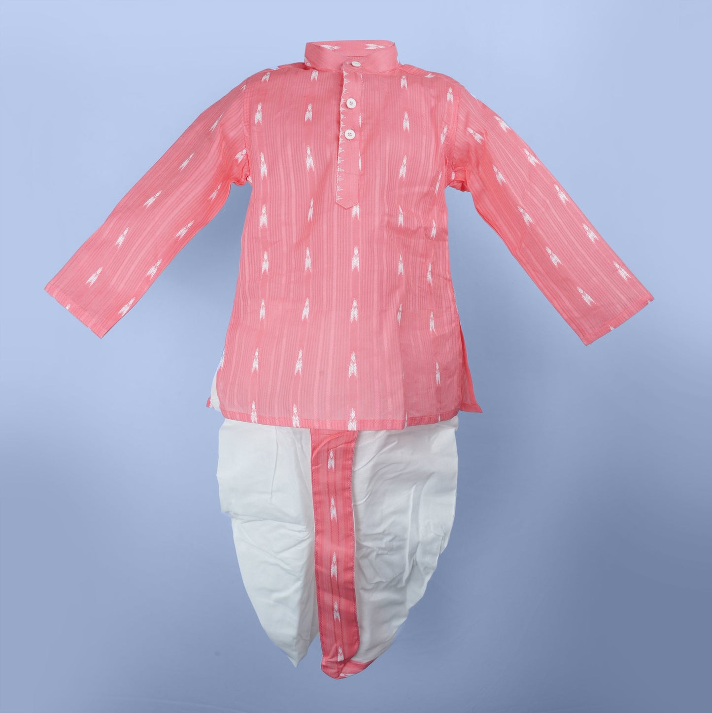 Tradition Cotton Blend Dhoti Kurta Set – Coral