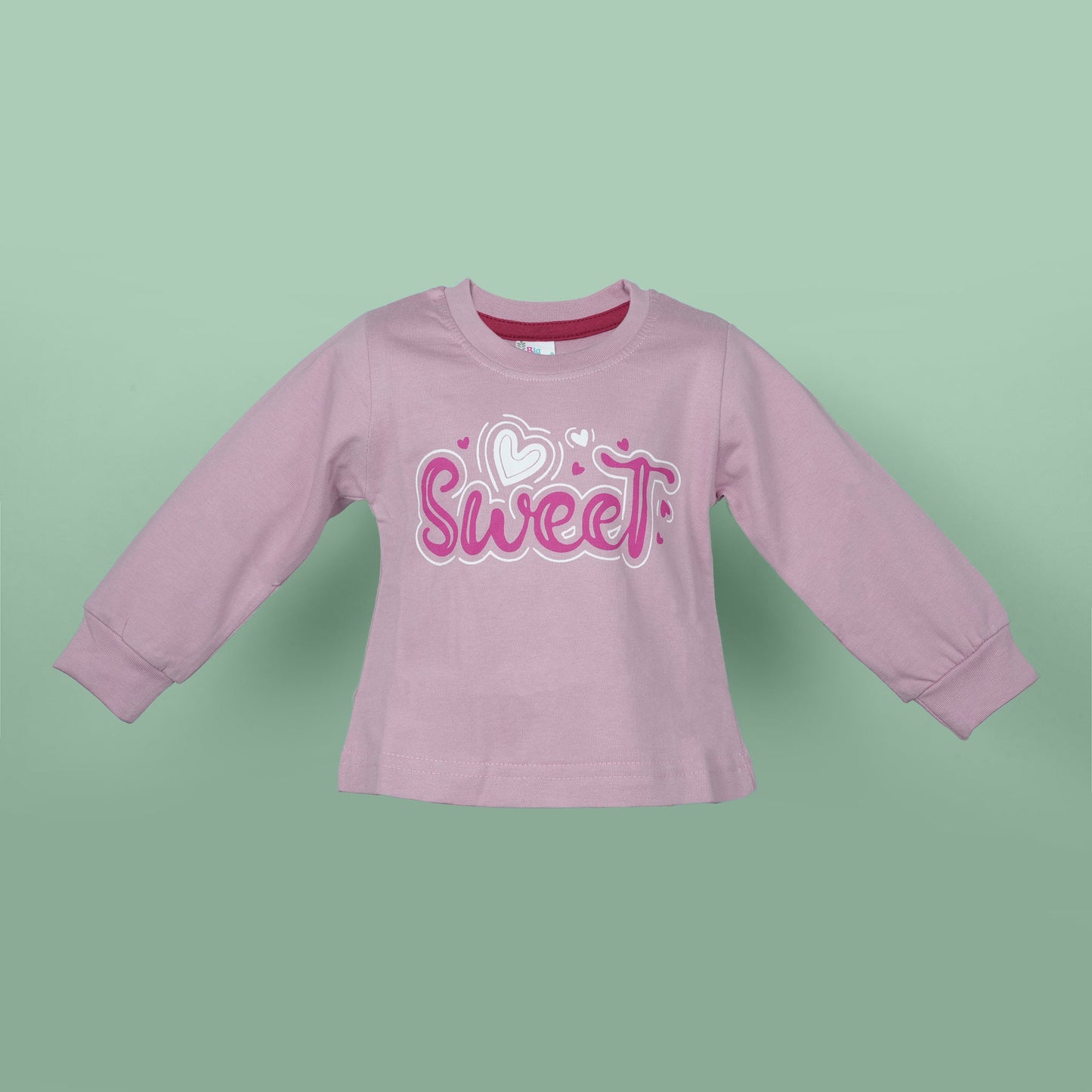 Big Premier Girl's Mauve 'Sweet' Placement Print Top