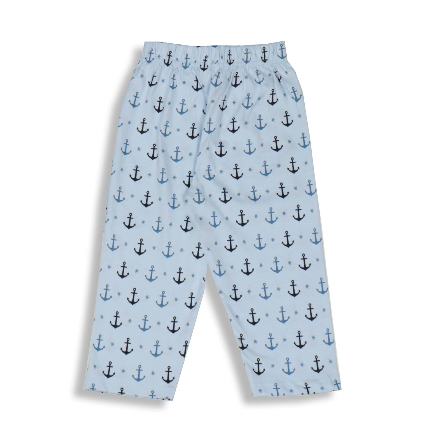 Cute Ollypop Baby Pink Sinker Knit Night Suit in Nautical Theme – Full Sleeves, Front Open, Anchors Print
