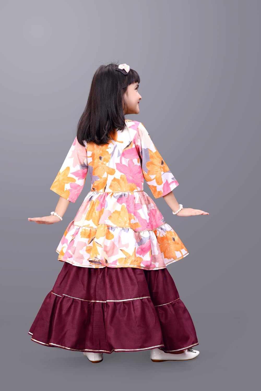 Happy Hearts Fest: Maroon Lehenga, Pretty Koti, Endless Festival Smiles!