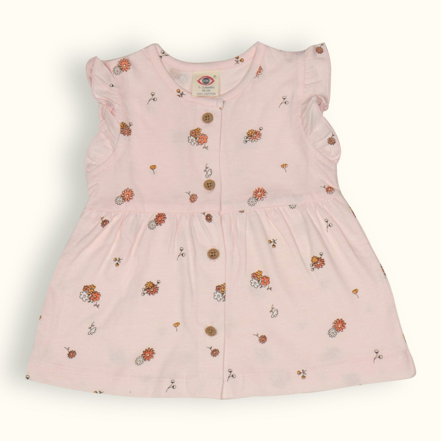 Zero Girls' Sweet Summer Bloom Frock Set Light Pink Floral Cotton Magic!