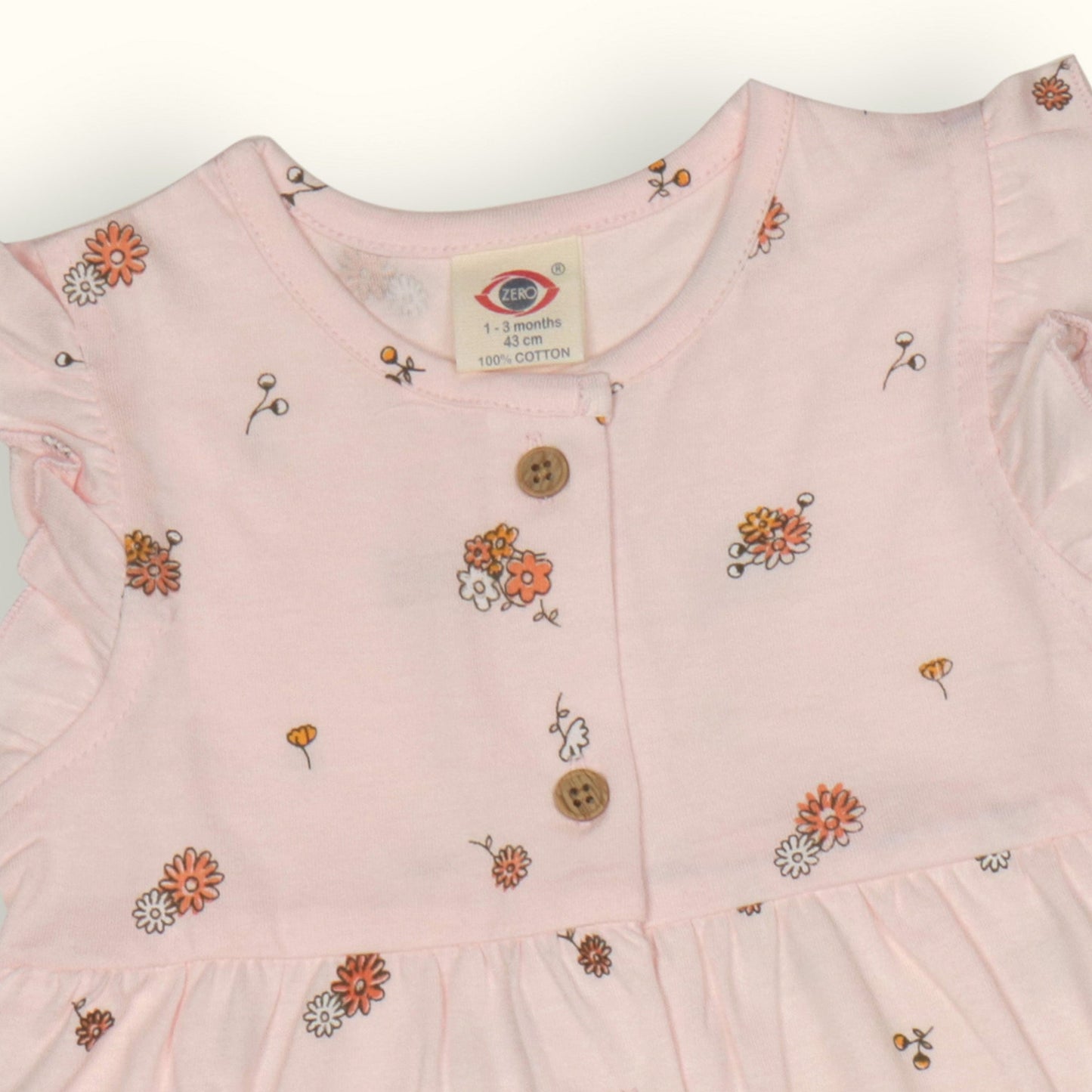 Zero Girls' Sweet Summer Bloom Frock Set Light Pink Floral Cotton Magic!