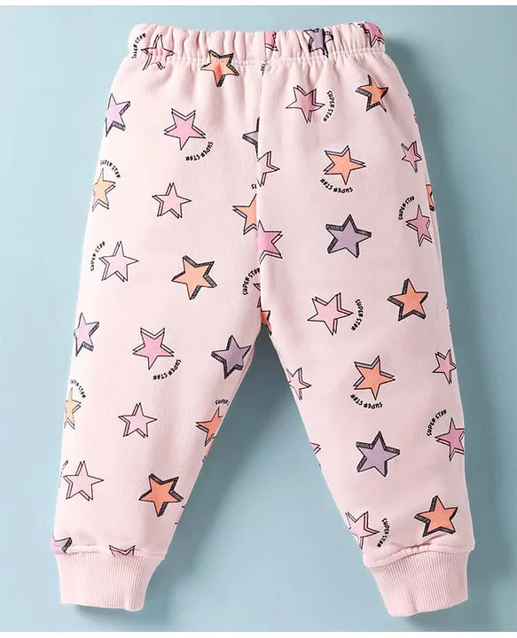 Little Star Snuggle Set – Soft Pink Cotton Sweatshirt & Joggers for Cozy Cuddles!