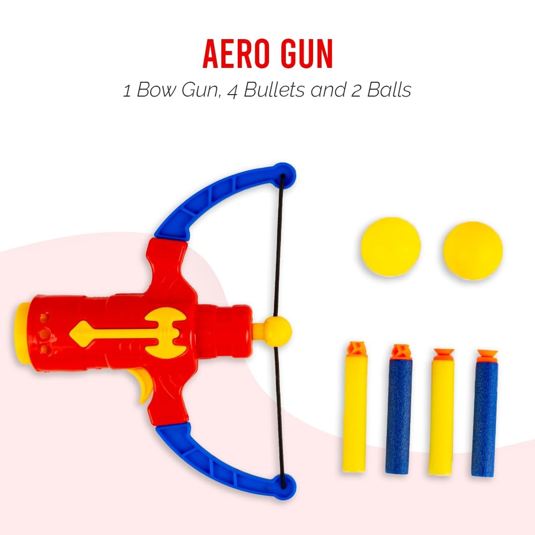 Ratna's Aero Gun with 4 Soft Bullets & 2 Plastic Balls Toys for Kids 5 Years Indoor & Outdoor Play