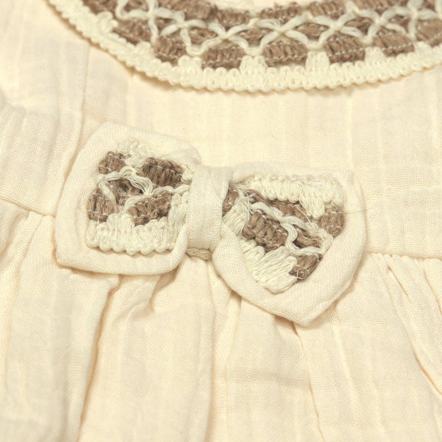 Orrigany Feather-Lite Cream Applique Frock -- Party Ready & Summer Breezy!
