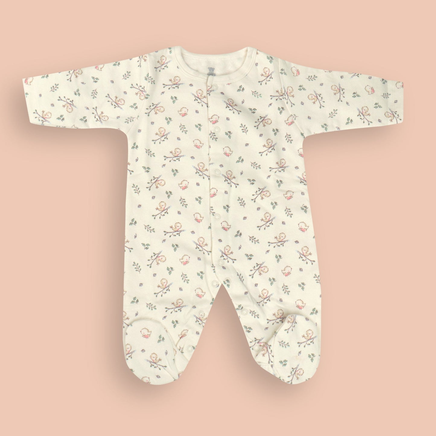 I-Bears Adorable Cream Bodysuit – Unisex Soft Cotton, Full Length with Button Closure, Cozy Everyday Wear