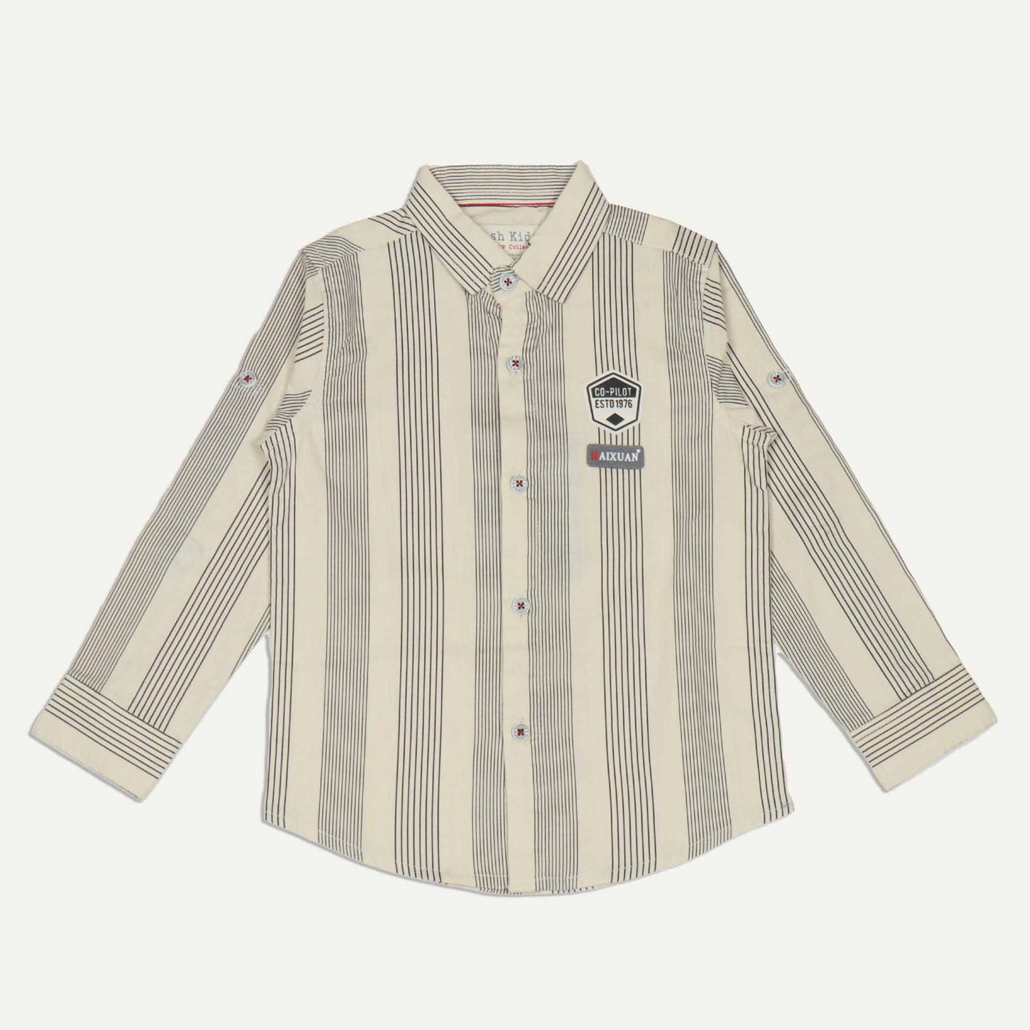 Jash Kids Boys’ Cream Checked Cotton Blend Full Sleeve Shirt – Formal & Party