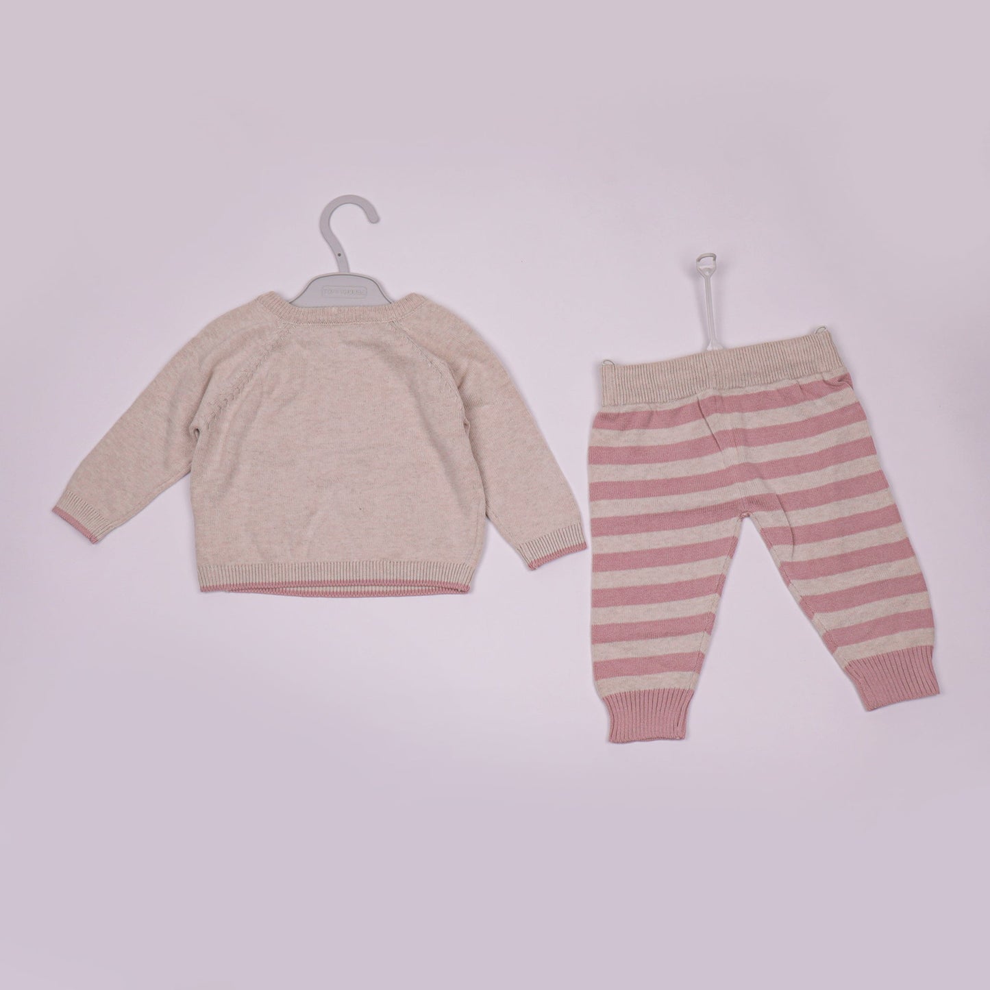 Toffyhouse Winter Sweater Set – Cotton Cat Print Sweatshirt with Full-Length Knitted Pants
