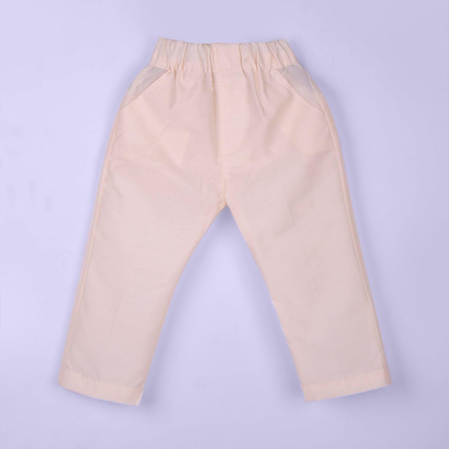 Classic Cream – Boys’ Kurta Pyjama with Striped & Embellished Jacket