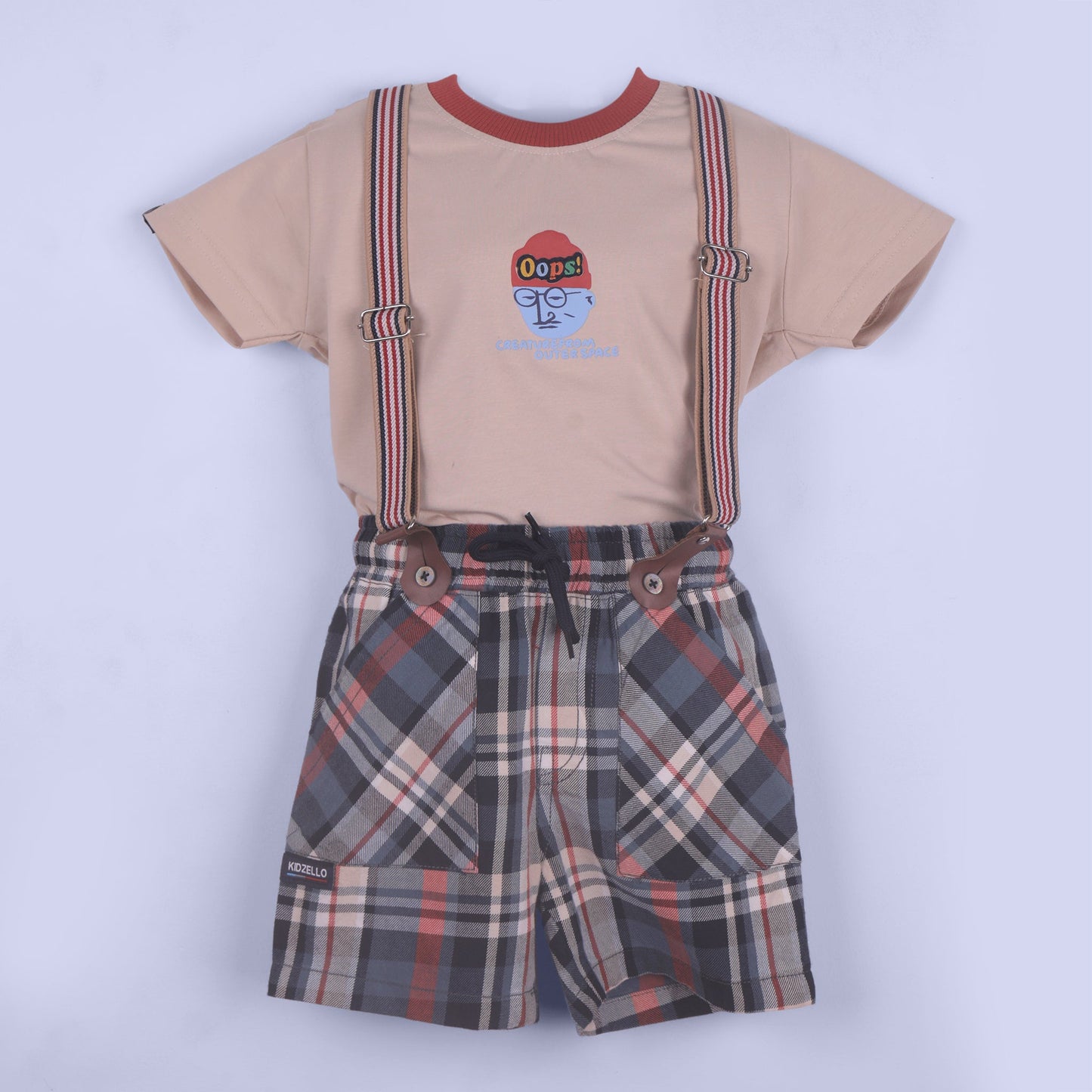 Cool in Cream – Boys’ Space Theme T-Shirt & Shorts Set