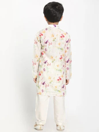 Mini Celebrator: All-Over Print Kurta & Pyjama Set