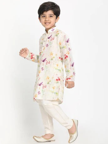 Mini Celebrator: All-Over Print Kurta & Pyjama Set