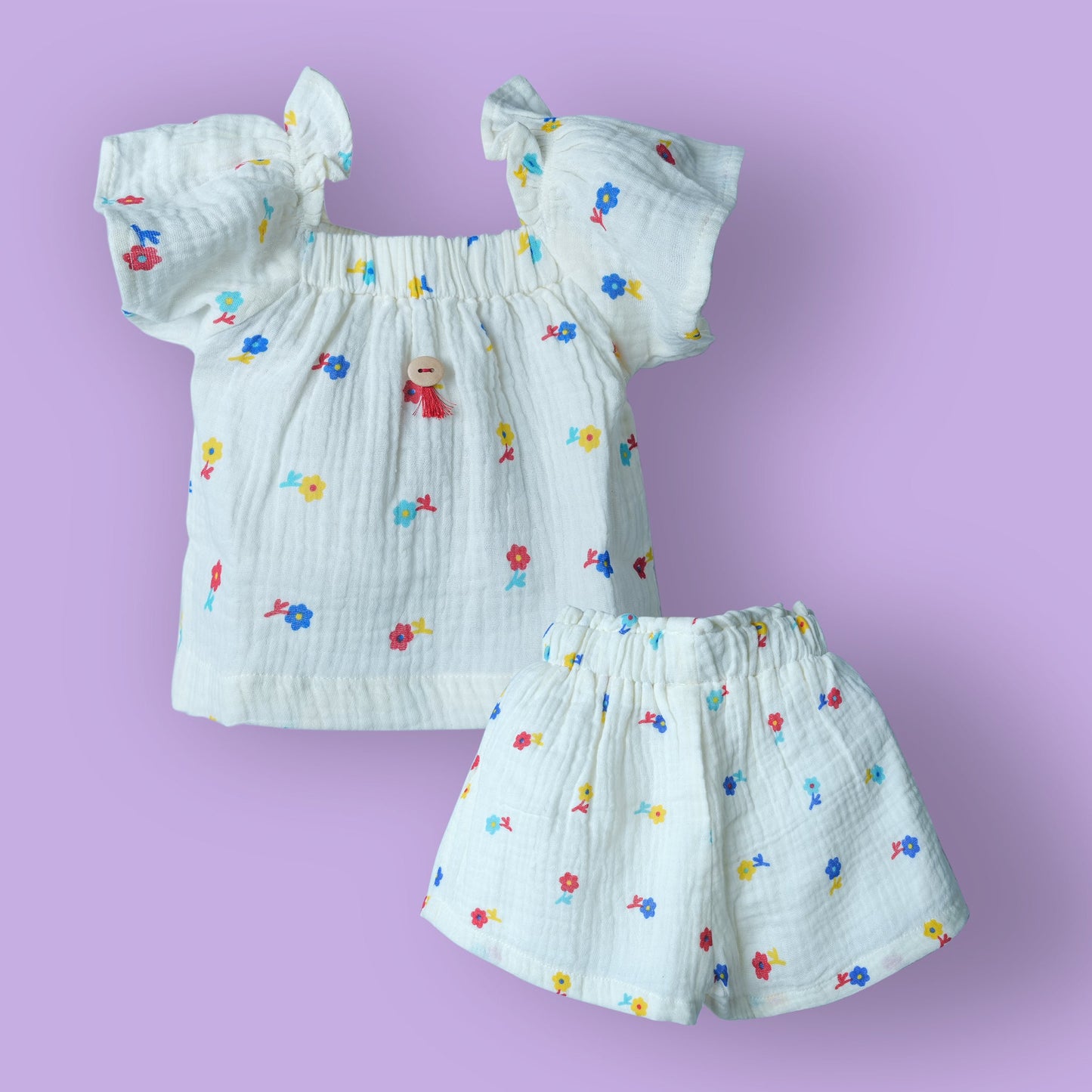 Soft Muslin Top & Shorts Set by Orrigany for Happy Little Ones