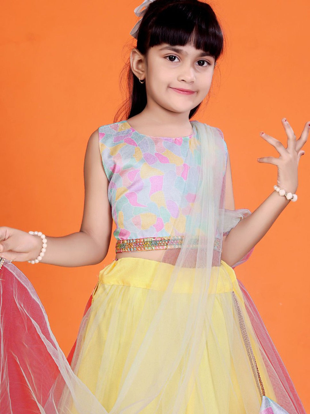 Color Splash Celebration: Satyam Fab Multicolor Choli & Lemon Lehenga for Festival Fun