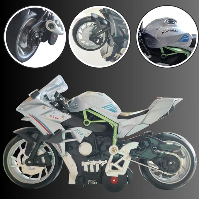 New Play Compatible Grey Hot Racing Sports Bike Building Blocks for Kids (Multi-Colored_Pack of 1)