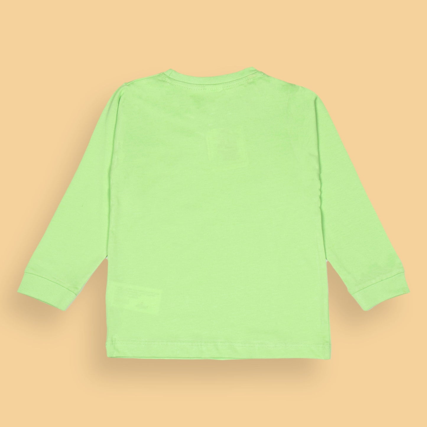 Ollypop Essentials T-Shirt – Breezy Breathable Sinker, Full Sleeves, Placement Print for Happy Kids (Limegreen)