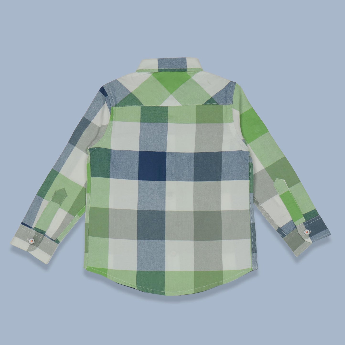 Jash Kids Boys Lime Green Checked Cotton Blend Full Sleeve Shirt