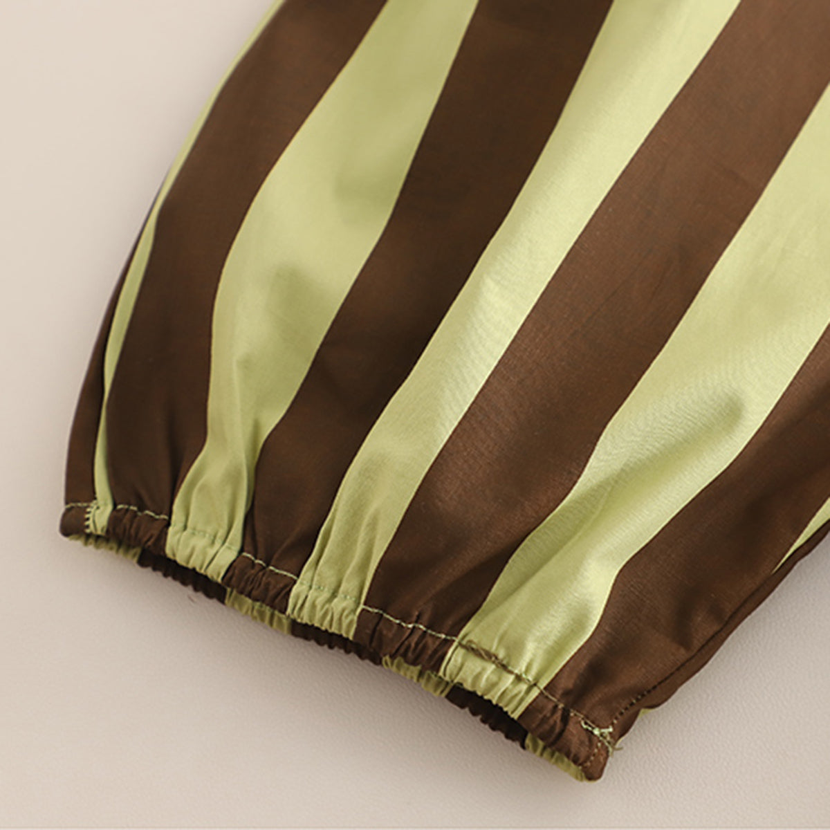 Boys Short Sleeves T-Shirt With Green
Vertical Striped Dungaree Set