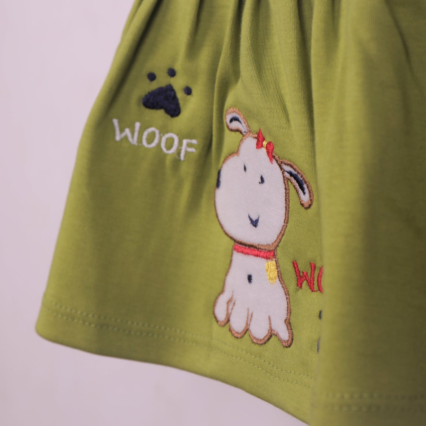 Playful Olive Green Frock & Leggings – Comfortable Cotton Blend
