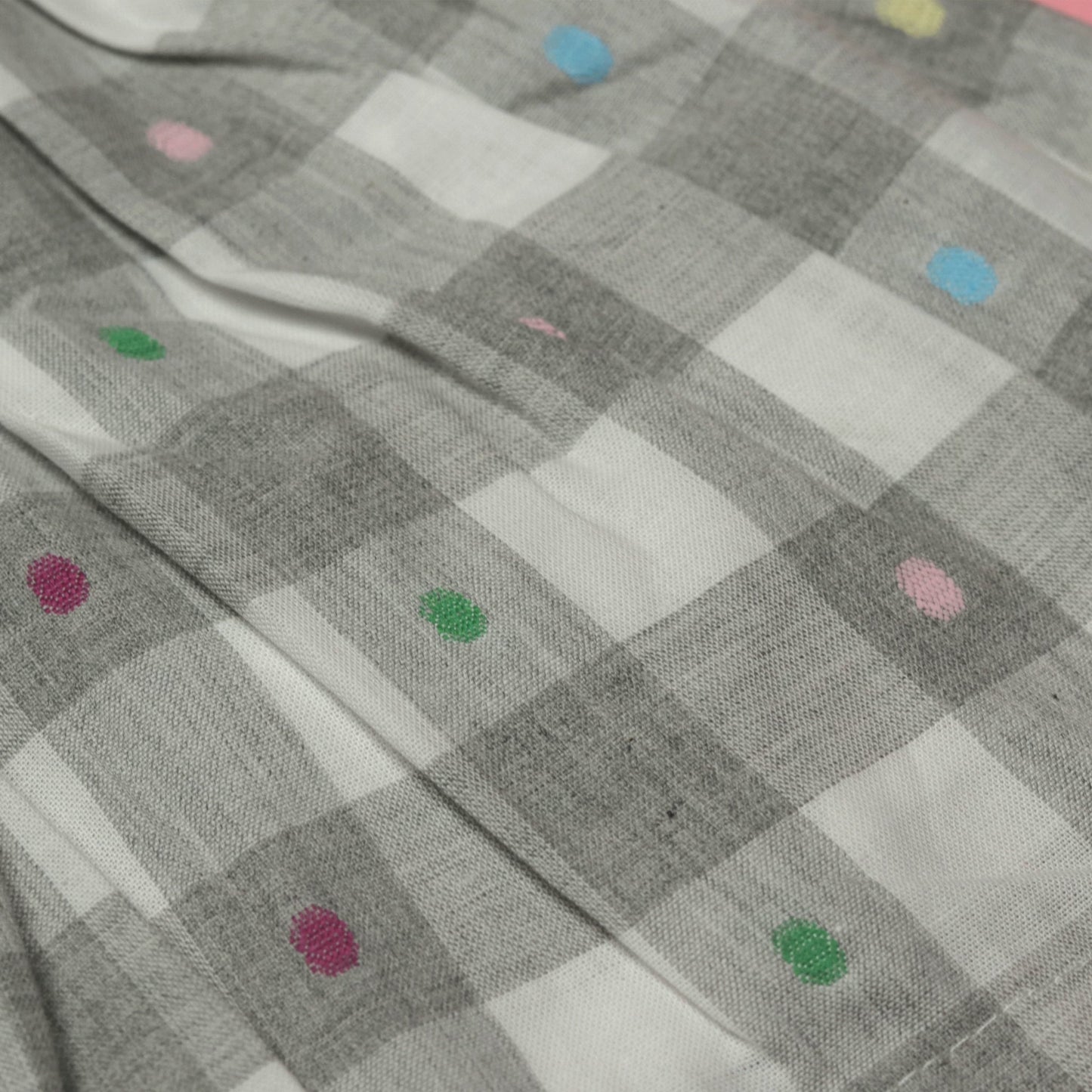 Orrigany Light Grey Checked Cotton Frock for Girls – Comfort+ Fabric, Sleeveless, Peter Pan Collar, Flared Waist Tie Dress, Perfect for Party & Smart Outdoor