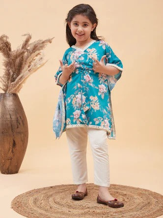 Celebration Ready – Turquoise Ethnic Set for Girls