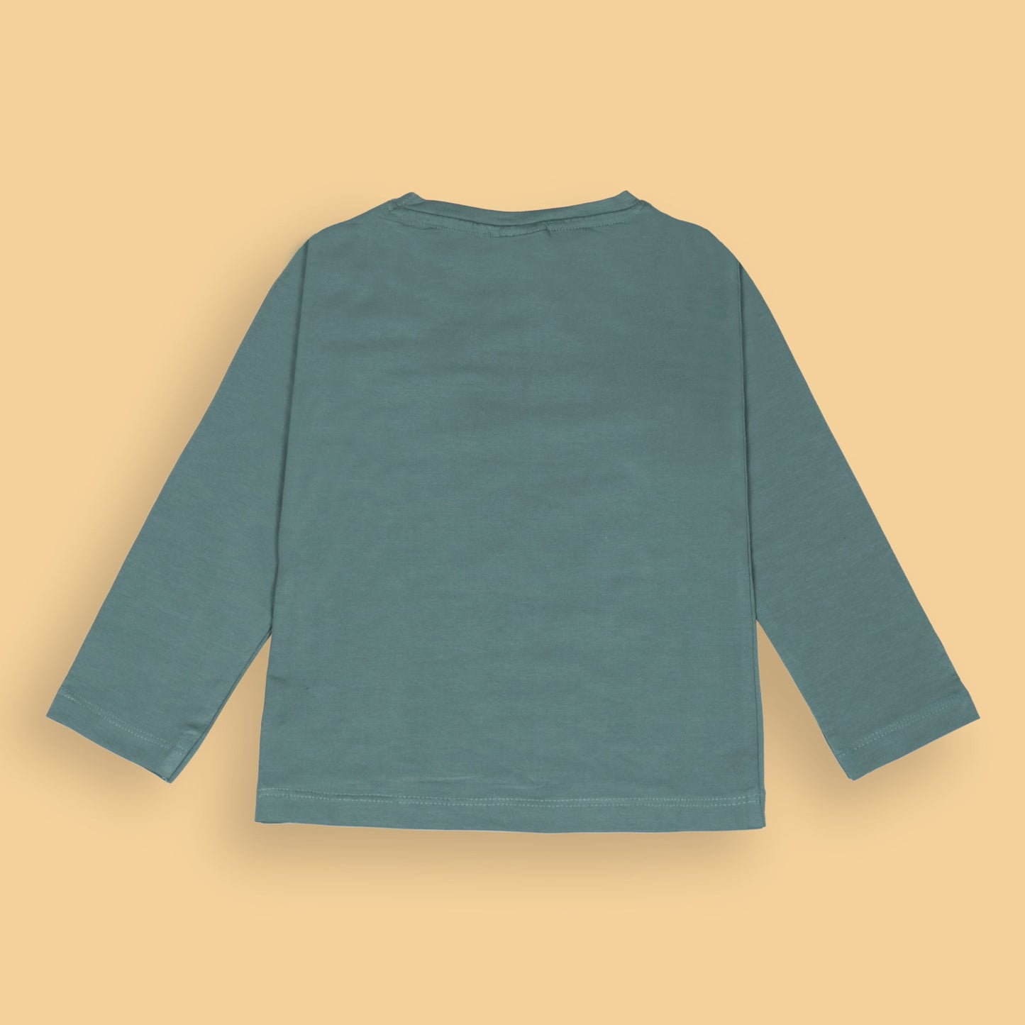 Ollypop Girl Teal Blue 'BLOOM & SHINE' Butterfly & Large Flower Print Cotton Full Sleeve T-Shirt