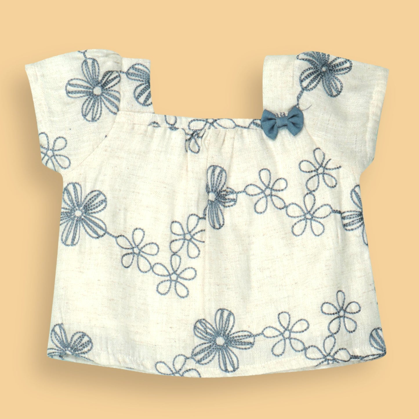 DW Girls Teal Blue Cotton Party Top and Shorts Set