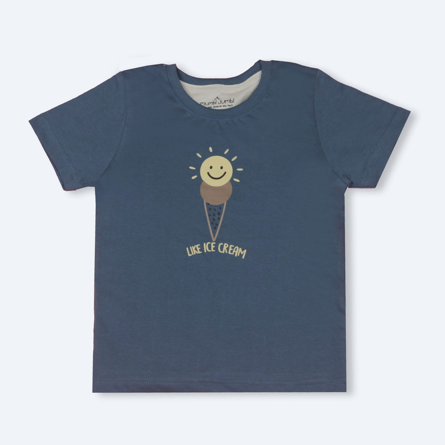 Mumbl Jumbl Soft Cotton Girls’ T-shirt & Short Set – Half Sleeve Top (Teal Blue)