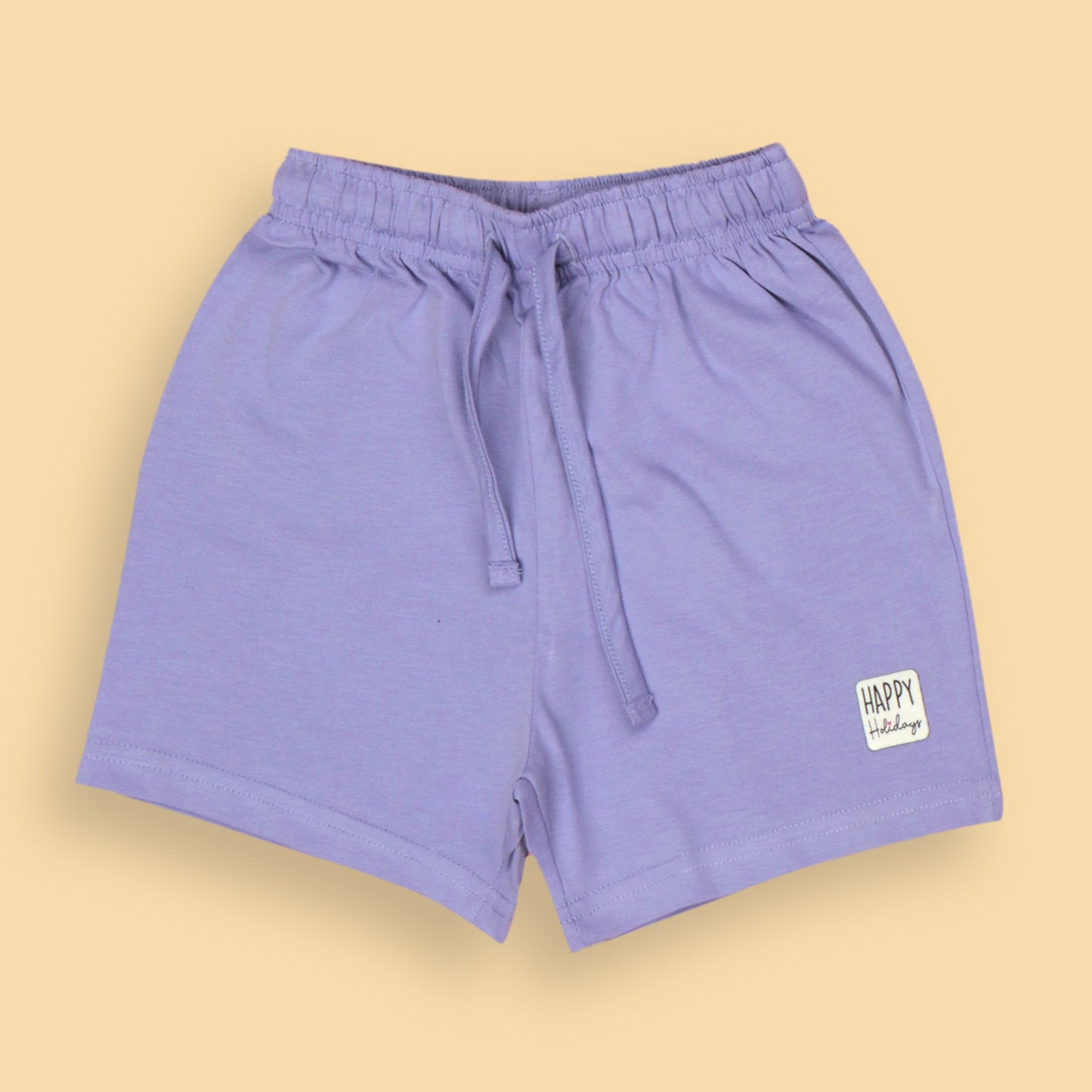 Ollypop Violet Nightwear Set with Influencer Shopping Time Print T-Shirt and Drawstring Shorts