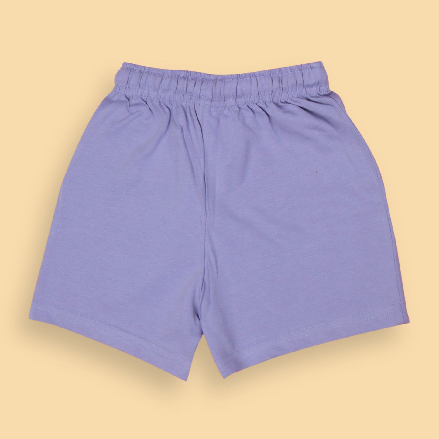 Ollypop Violet Nightwear Set with Influencer Shopping Time Print T-Shirt and Drawstring Shorts