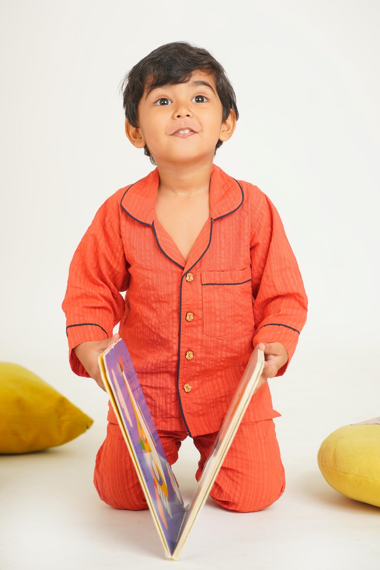 Boys' Seersucker 100% Super Soft Cotton Loungewear Set