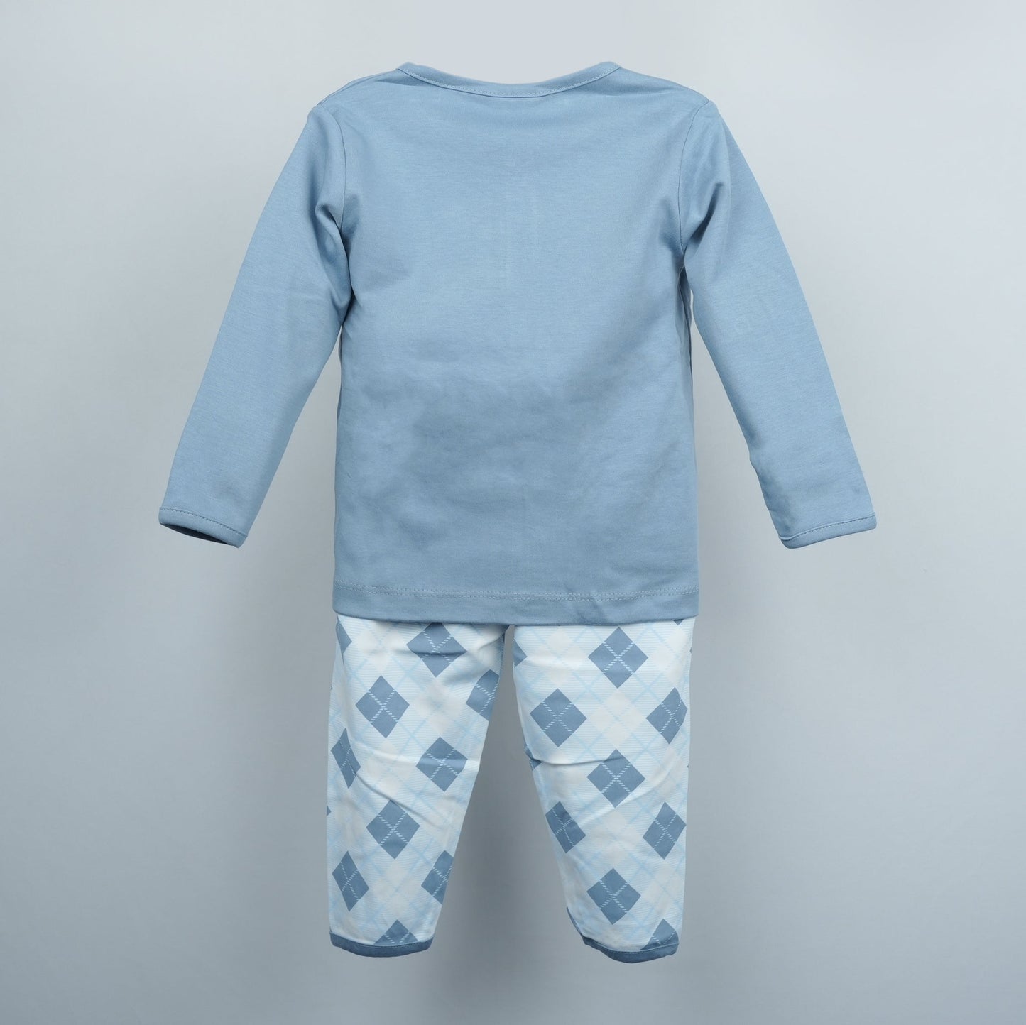 Charcoal Grey Boys’ Nightwear Set | Ollypop Elastic Waist Pants & Printed Full Sleeve Top