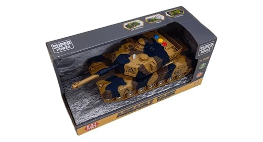LUMO Super Power Assault Tank Toy with Sound Light & Music Camouflage Army Tank for Kids 3 Years Battery Operated Military Toy Vehicle