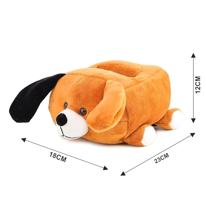 Webby Plush Cute Dog Teddy Multi Purpose Holder Soft Toys Brown