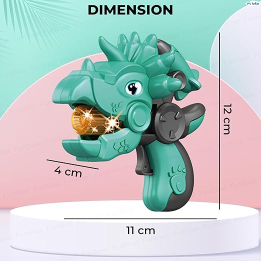 Dinosaur Projection Toy Gun for Kids Flashing Light and Sound Musical Pistol Gun for Girls & Boys Musical Toy Guns Birthday Return Gifts for Kids (Green)