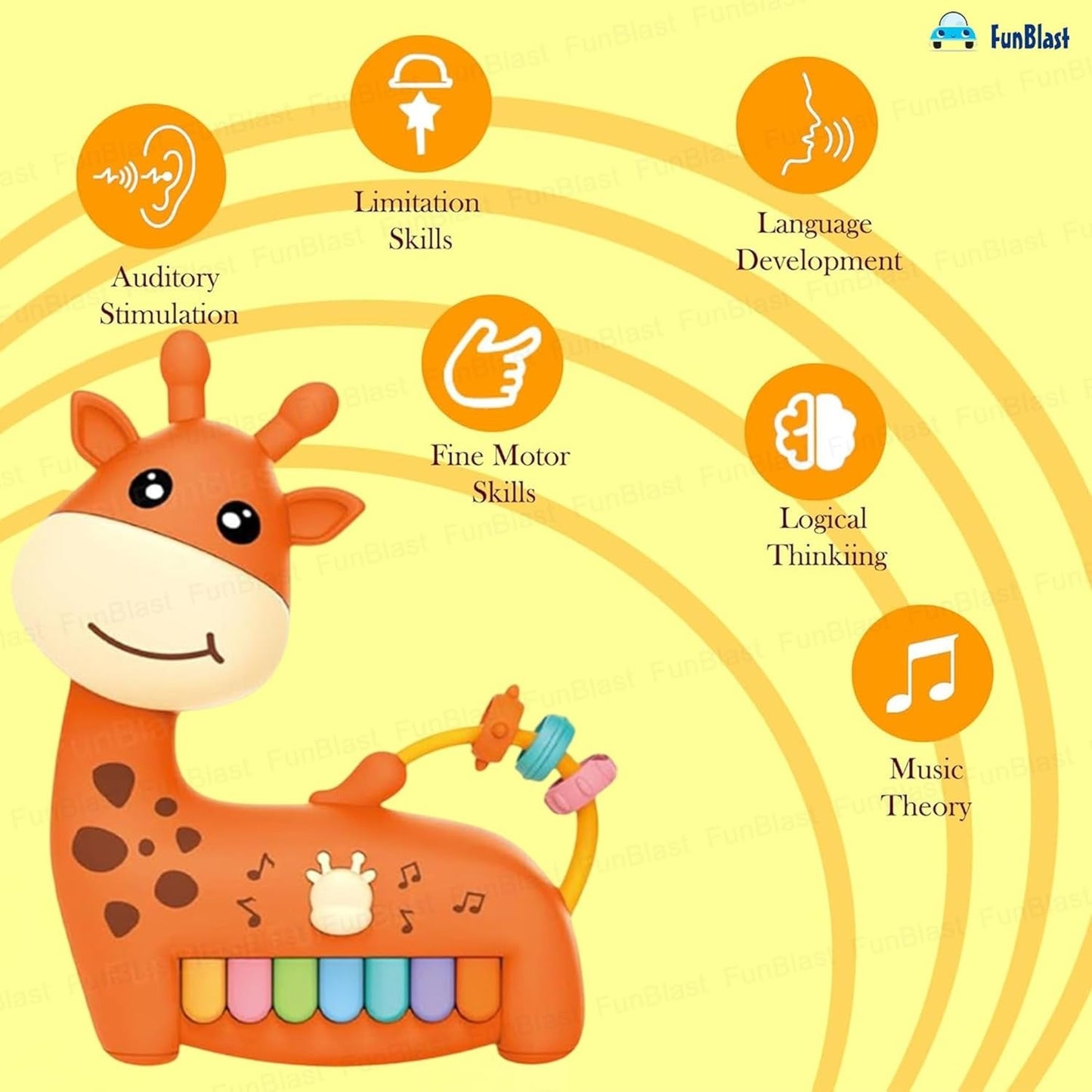 Musical Giraffe Toy for Babies – Light & Sound Plastic Toy for Infants and Toddlers