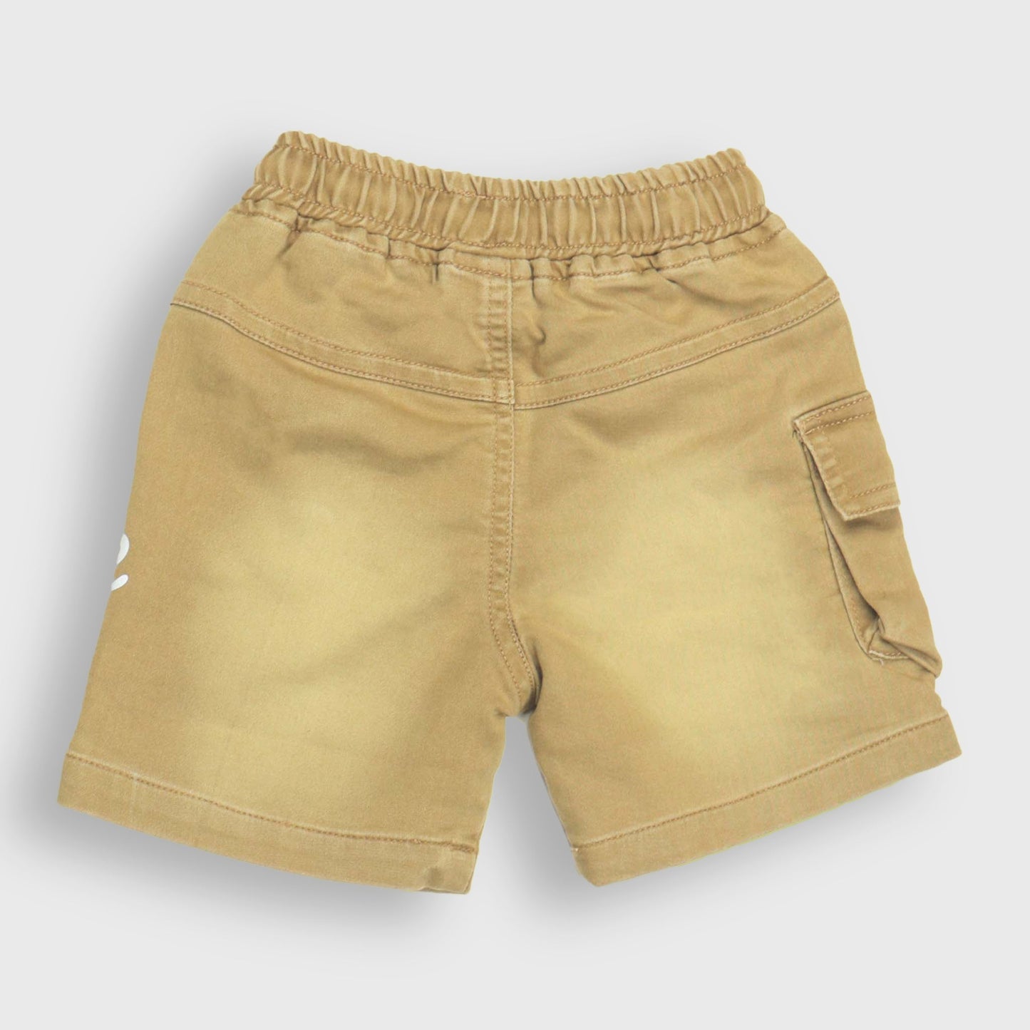 Mikkie House Dark Khaki Cotton Unisex Knee-Length Shorts with Drawstring Closure