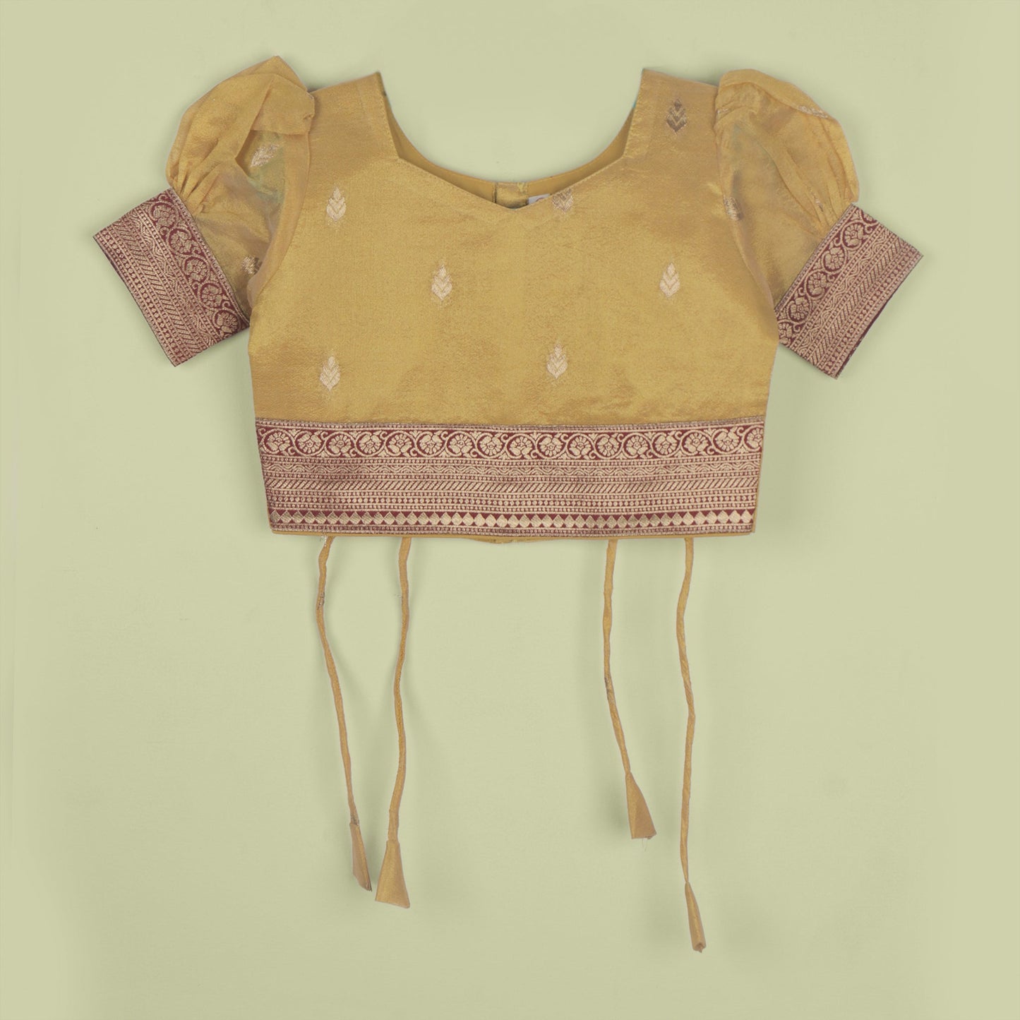 Dreamy Drizzles – Girls’ Khaki Festive Lehenga Choli