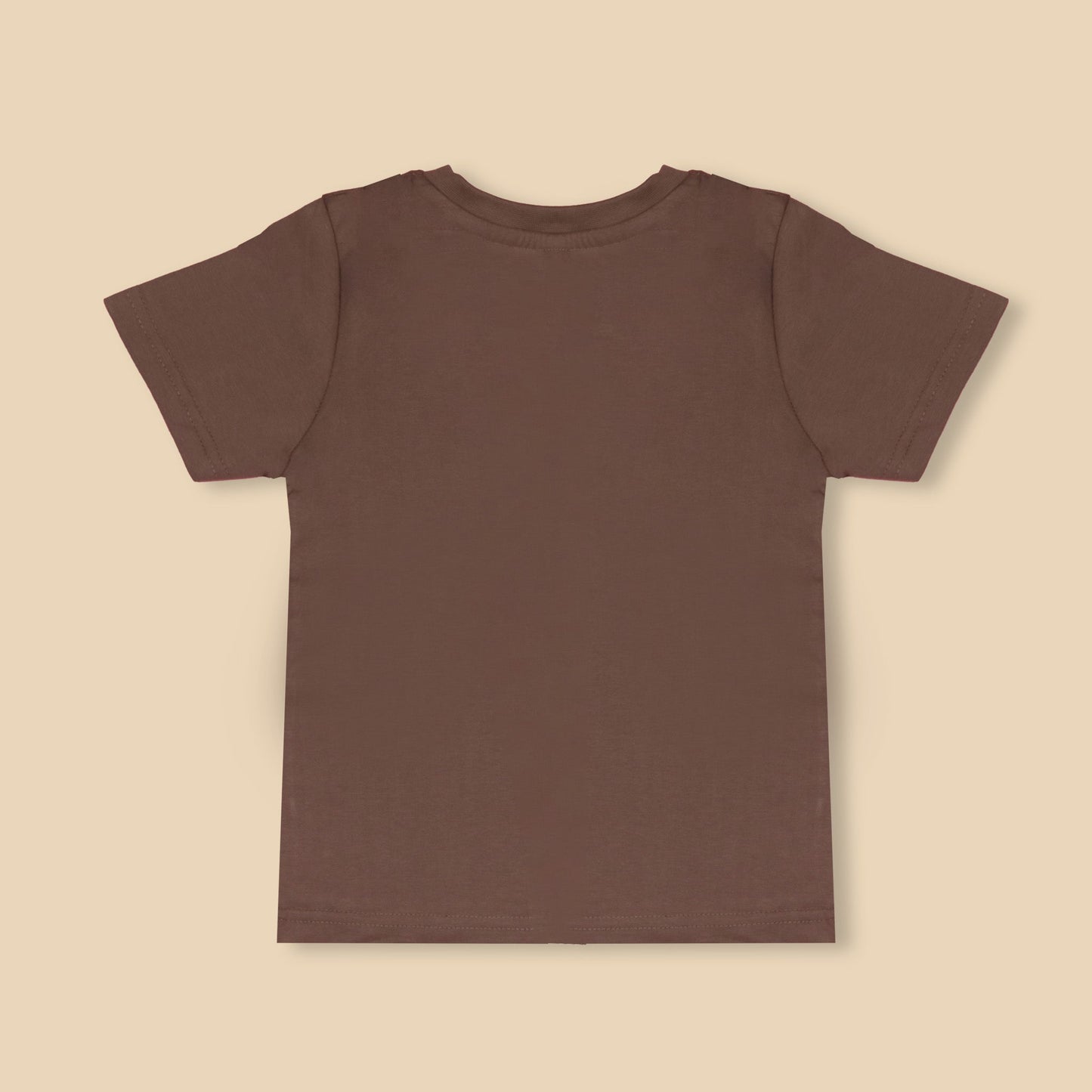 Mumbl Jumbl Soft Cotton Girls’ T-shirt & Short Set – Half Sleeve Top (Camel Brown)