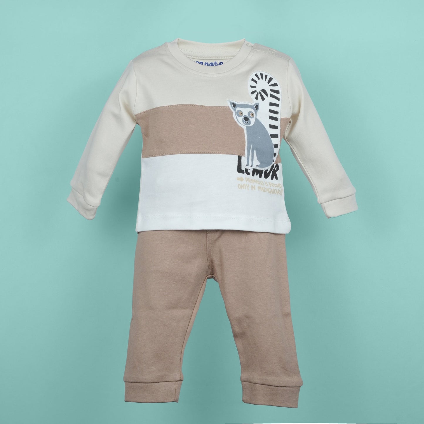 Soft Safari – Neo Nate Boys’ Full Sleeve Cotton Outfit in Camel
