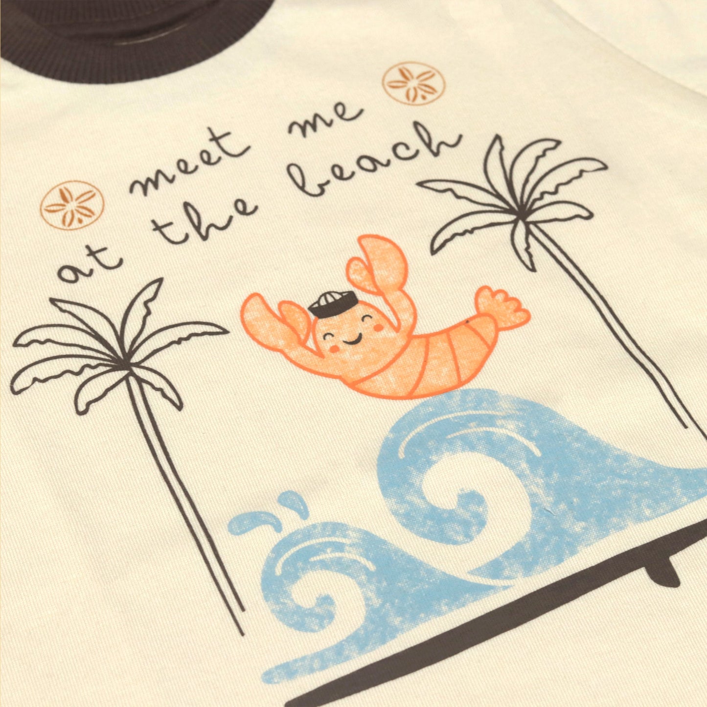 Meet Me at the Beach: Zero's Breezy Coffee Brown Tee & Shorts Set for Fun-Loving Boys