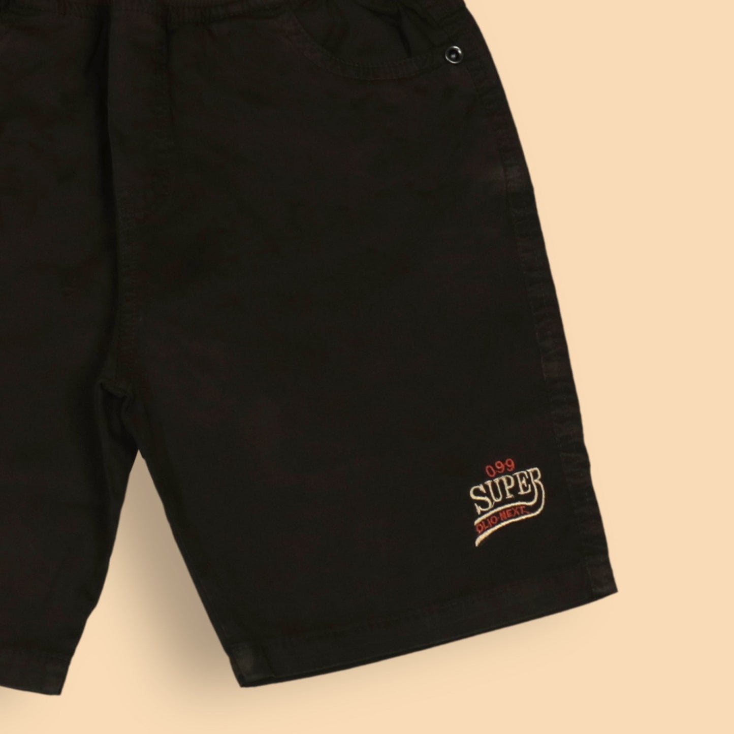 Oliokids Boys’ Essential Coffee Brown Shorts – Ribbed Cotton, Knee Length, 3 Pockets, Regular Fit