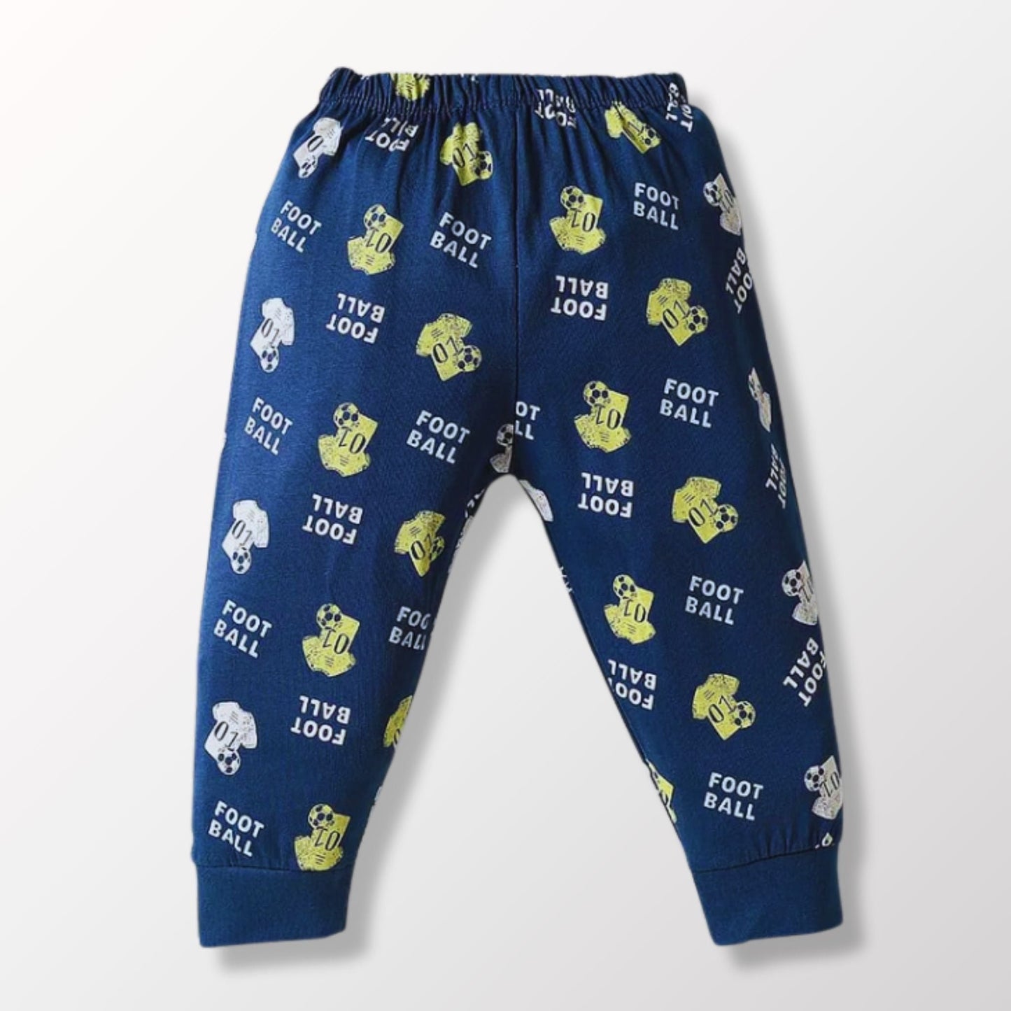 Cucumber Cotton Knit Full Length Joggers With Sport Theme Print (Multicolor)