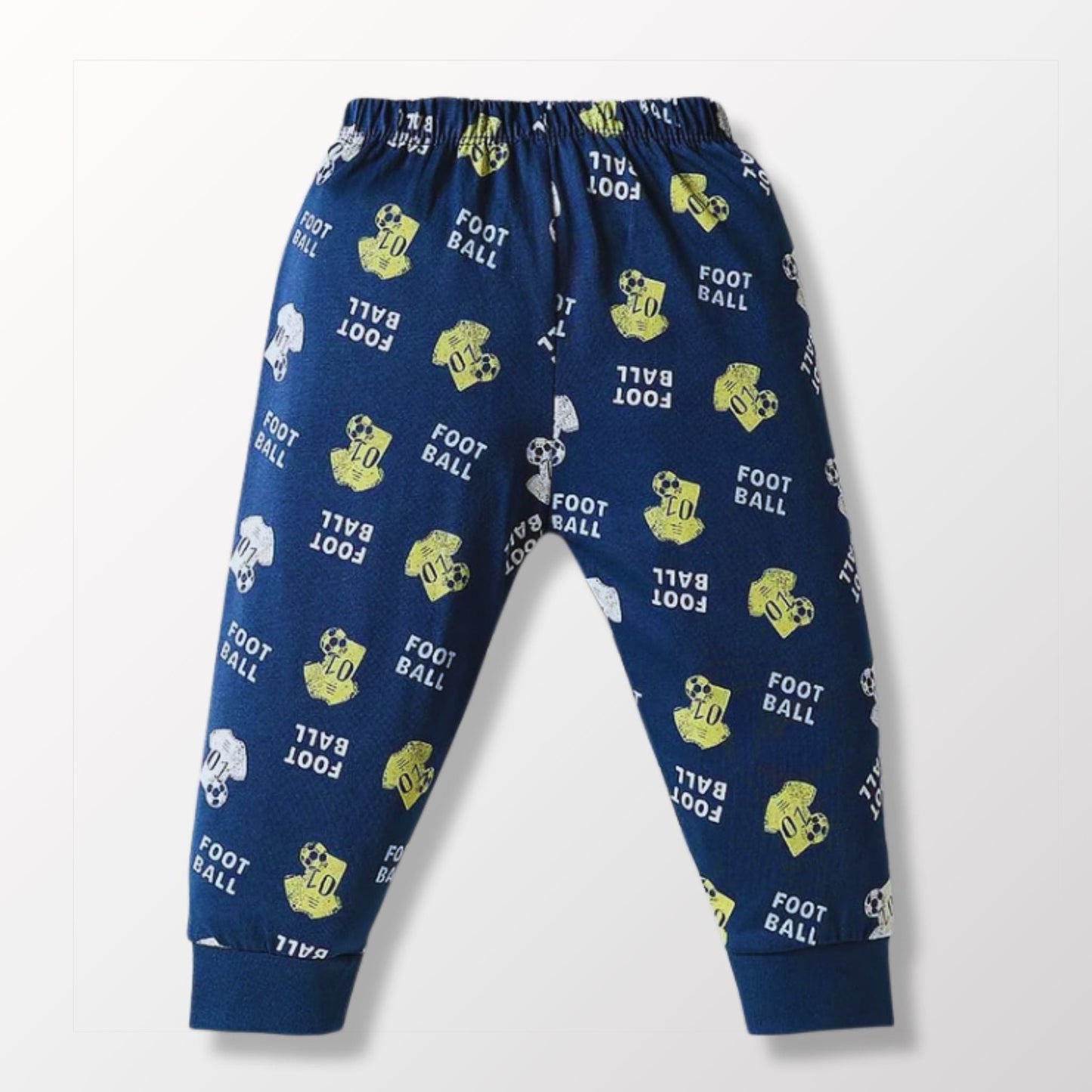 Cucumber Cotton Knit Full Length Joggers With Sport Theme Print (Multicolor)